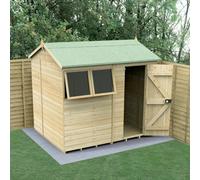 8x6 Forest Timberdale TG Pressure Treated Reverse Apex Shed - With 2 Opening Windows - Delivery Only