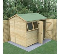 Forest Garden Timberdale 8X6 Reverse Apex Shed - Double Door - 2 Window - 2 Opening