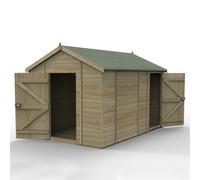 12' x 8' Forest Timberdale 25yr Guarantee Tongue & Groove Pressure Treated Windowless Combination Apex Shed (3.65m x 2.52m)