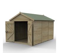 Forest Timberdale Apex Shed - Double Door, Windowless - 12ft x 8ft (Installed)