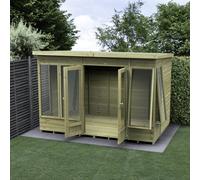 Forest Garden Timberdale Pent Summerhouse 10X6 Double Door - 5 Windows - 2 Opening