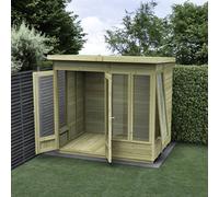 Forest Garden Timberdale Pent Summerhouse 7X5 Double Door - 4 Windows - 1 Opening