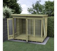8' x 6' Forest Timberdale 25yr Guarantee Double Door Pent Summer House (2.48m x 2.02m)