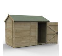 Forest Garden Timberdale Reverse Apex Shed - Single Door, 10ft x 6ft Windowless, Pressure Treated