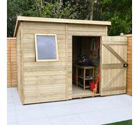 Forest Garden Timberdale Tongue & Groove 8X6 Pent Shed - Base Included