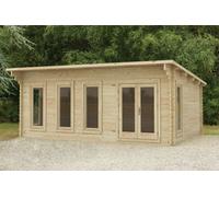 Forest Garden Wolverley 6.0M X 4.0M Log Cabin - Pent Roof, Double Glazed 24Kg Polyester Felt, Plus Underlay