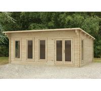 Forest Wolverley 6m x 4m Log Cabin Garden Office (45mm)