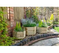 Forest Garden York Hexagonal Wooden Garden Planters - Set Of 3