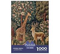 Forest Giraffe 1000 Piece Jigsaw Puzzles for Adults Fun, Challenging & Brainteasing Beautiful Home Decoration Art Colorful DIY Craft 38x26cm/1000pcs