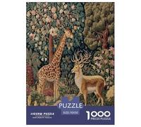 Forest Giraffe 1000 Pieces Jigsaw Puzzles for Adults Fun, Challenging & Brainteasing Beautiful Home Decoration Art Colorful DIY Craft 70x50cm/1000pcs