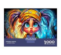 Forest Girl Decorative 1000 Piece Jigsaw Puzzle, Cute Child Educational Challenge Game for The Whole for Women Gifts for Men 52x38cm/1000pcs