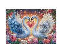 Forest Glow Phoenix 300-piece Jigsaw Puzzle Set Swan Heart Bloom Family Puzzle Lovers Brain Training Indoor Game Family Game Night Summer Gift Durable Board 300 PCS