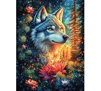 Forest Gray Wolf 500 Pieces Jigsaw Puzzles Animals And Plants For Men Educational Decompression Adults Anxiety Memory Care Mothers Valentines Cardboard 500 PCS