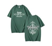 (Forest Green-1, S) Stray Kids Dominate Group Merchandise Printed Summer Short Sleeve Loose Pure Cotton T-Shirts