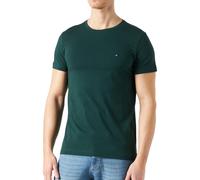 (Forest Green, L) Tommy Hilfiger 10839 Mens T Shirts Crew Neck Short Sleeve Summer New Cotton Tee