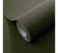 Linen Serenity Forest Green Vinyl Wallpaper Erismann 1051036 Modern Textured