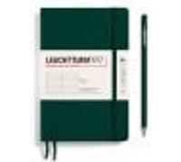 LEUCHTTURM1917 370318 Paperback Notebook (B6+), Softcover, 123 numbered pages, Forest Green, dotted