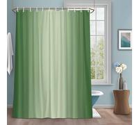 Forest Green Shower Curtain with 12 Hooks Ombre Solid Color Gradient Modern Art Waterproof Fabric Shower Curtains Sets for Bathroom Bath Decorations, Machine Washable, 66"x72"