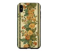 Forest Green Yellow Floral Botanical Vintage Victorian Fall Case for iPhone XS Max