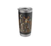 Forest Guardian Wolf Folk Art Nordic Nature Design Stainless Steel Insulated Tumbler