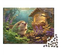 Forest Hedgehog 1000 Piece Jigsaw Puzzle Paper Adult Relaxation Garden Cottage Scene Jigsaw Puzzle 38x26cm/1000pcs