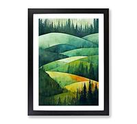 Forest Hills No.3 Framed Print | A3 Black Framed Wall Art | Ready to Hang | Modern Landscape Picture | Living Room Bedroom Lounge Office