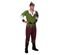 Forest Hunter Mens Fancy Dress Robin Hood Medieval History Adults Costume Outfit (Large 44- 46" Chest)