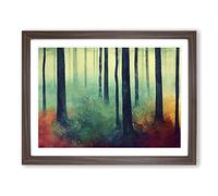 Forest In Colour Framed Wall Art Print A2 Walnut | Ready to Hang, Premium Gi Paper, Fade-Resistant Inks, Securely Packaged, UK Made