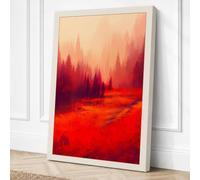 Forest in Flame Minimalist Canvas Wall Art Print 24x16 Inch | Ready to Hang, Gallery Wrapped, Fade-Resistant Inks, Securely Packaged, UK Made