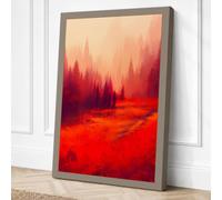 Forest in Flame Minimalist Canvas Wall Art Print 24x16 Inch | Ready to Hang, Gallery Wrapped, Fade-Resistant Inks, Securely Packaged, UK Made