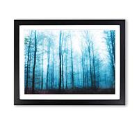 Forest In Frankfurt Germany Painting Modern Art Framed Wall Art Print, Ready to Hang Picture for Living Room Bedroom Home Office Décor, Black A4 (34 x 25 cm)