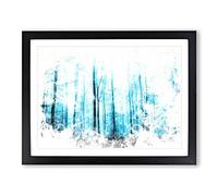 Forest In Frankfurt Germany Watercolour Modern Framed Wall Art Print, Ready to Hang Picture for Living Room Bedroom Home Office Décor, Black A3 (46 x 34 cm)