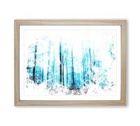 Forest In Frankfurt Germany Watercolour Modern Framed Wall Art Print, Ready to Hang Picture for Living Room Bedroom Home Office Décor, Oak A2 (64 x 46 cm)
