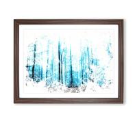 Forest In Frankfurt Germany Watercolour Modern Framed Wall Art Print, Ready to Hang Picture for Living Room Bedroom Home Office Décor, Walnut A2 (64 x 46 cm)