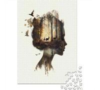Forest in Her Mind 1000-Piece Adult Jigsaw Puzzle, 38x26cm/1000pcs; Low-dust White Pieces for Sorting; Family Table Time Without A Screen
