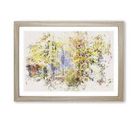 Forest in The Fall Watercolour Framed Print | A2 Oak Framed Wall Art | Ready to Hang | Modern Landscape Picture | Living Room Bedroom Lounge Office