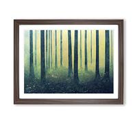 Forest In Watercolour Vol.1 Framed Print | A2 Walnut Framed Wall Art | Ready to Hang | Modern Landscape Picture | Living Room Bedroom Lounge Office