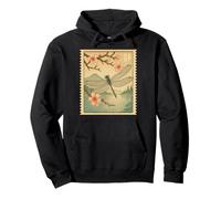 Forest Insect Wildlife Floral Japanese Mt. Fuji Dragonfly Pullover Hoodie