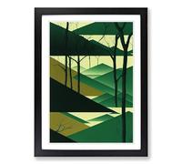 Forest Japanese Framed Wall Art Print A2 Black