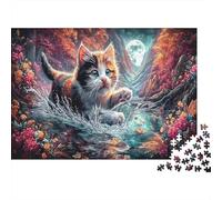 Forest Kitten Jigsaw Puzzle 1000 Piece Jigsaw Puzzle Paper For Adults River Puzzle Game For Family Stress Relief 38x26cm/1000pcs