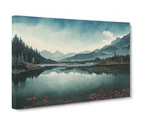 Forest Lake Dreams Canvas Wall Art Print 30x20 Inch