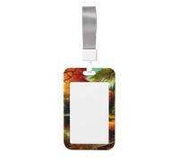 Forest-Lake-in-Autumn Abs Vertical Id Badge Holder, Name Badge with Clear Scanning Film