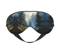 Forest Landscape Print Silk Sleeping Mask with Adjustable Strap-Silk Eye Mask Soft Eye Cover,for Blocking Out Lights Sweet Sleep Travel Relax, Nap, Meditation