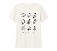 Forest Leaves Nature Camping Walking Hiking Gardening Fall Premium T-Shirt