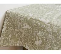 Forest Life Animals 100% Cotton Table Cloth 132cmx 178cm William Morris Gallery in Green