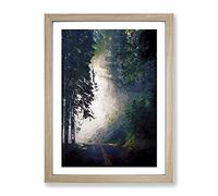 Forest Light Modern Framed Wall Art Print, Ready to Hang Picture for Living Room Bedroom Home Office Décor, Oak A3 (34 x 46 cm)