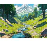 Forest Little River Puzzle - 1500 Piece Jigsaw Puzzles for Adults - The Back Features Printed Letter Guides - and The Pieces fit Together Snugly - Wooden Puzzles for Adults 34.3 X 22.4 Inch s7h-88