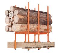 Forest Master BLS-3H Bulk Log Sawhorse, 250kg Capacity, Foldable | Multi-Log Cutting, Triple Auto-Locking Chains for Log Stability, Compact and Lightweight Design, Foldable for Easy Storage