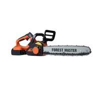 Forest Master FM-CHSW16 16” Cordless Chainsaw - Battery-Powered Brushless Motor, 14.5 m/s Chain Speed - Includes Battery & Charger - Auto Chain Tensioner - Ideal for Pruning & Cutting