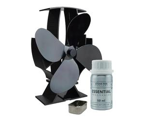 Forest Master Mini SuperFast Semi-Heated Stove Fan - Black